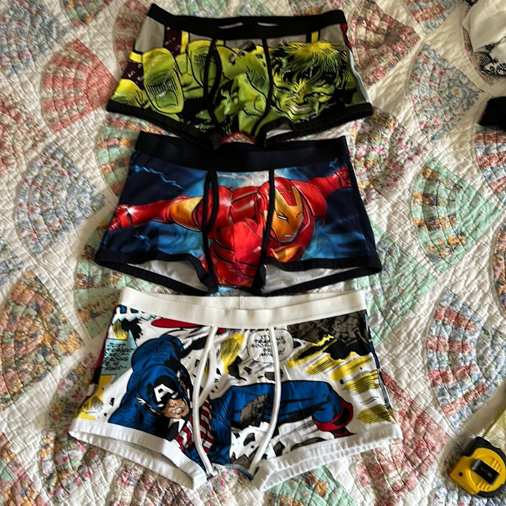 Marvel briefs size Large Iron Man,Hulk,Captain America